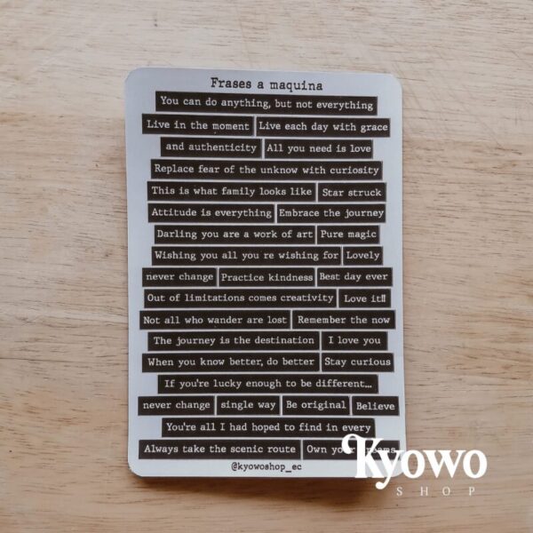 PLANTILLA FRASES NEGRAS STICKERS