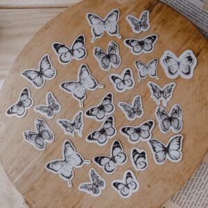 MARIPOSAS NEGRAS STICKERS 26 PIEZAS