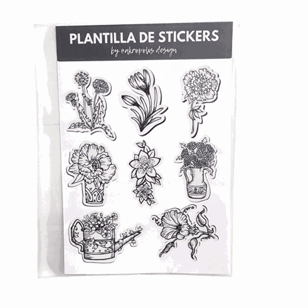 PLANTILLA DE STICKER - FLORES
