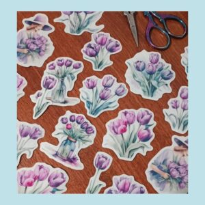 TULIPANES LILA - SET DE STICKERS
