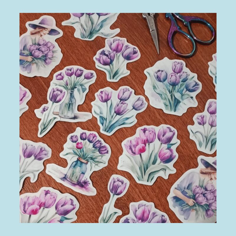 TULIPANES LILA - SET DE STICKERS