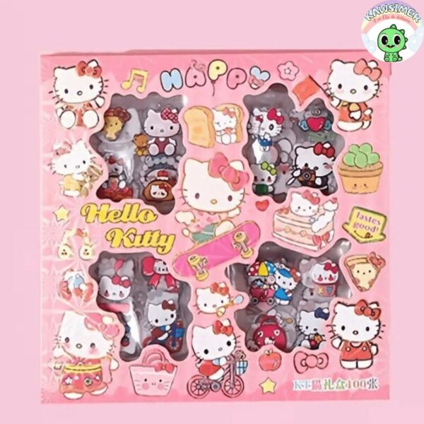SET X100 LAMINAS DE STICKERS HELLO KITTY