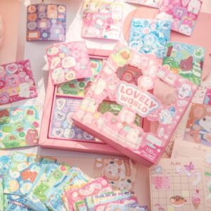 Caja de stickers kawaii 100 pzs