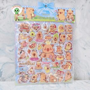 SET X2 LAMINAS DE STICKERS CAPIBARA