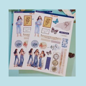 PLANTILLA DE STICKERS - GIRL BLUE