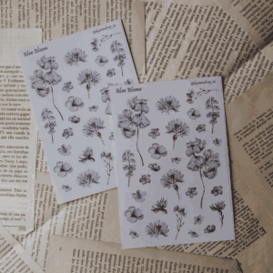 BLUE BLOOM PLANTILLA STICKERS