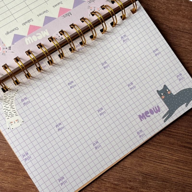 COMBO PLANNER GATITOS - MORADO - Imagen 3
