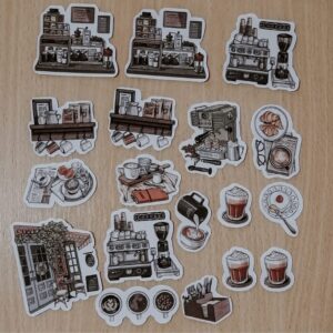 SET CAFÉ X 18 PIEZAS STICKER