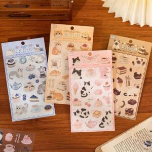 STICKER PET - GATOS Y DULCES - X2 LAMINA