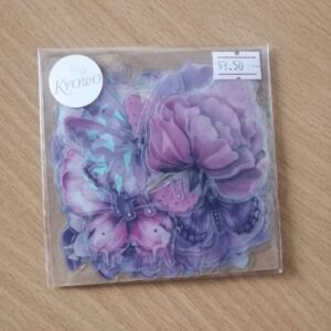 FLORES Y MARIPOSAS HOLOGRAFICAS X30PCS STICKERS