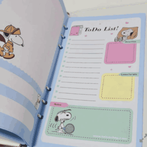 BINDER PLANNER SNOOPY CON ACCESORIOS